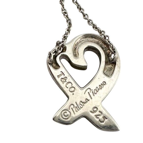 Tiffany & Co Paloma Picasso Small Loving Heart Pendant Necklace 16" Chain - Picture 2 of 10